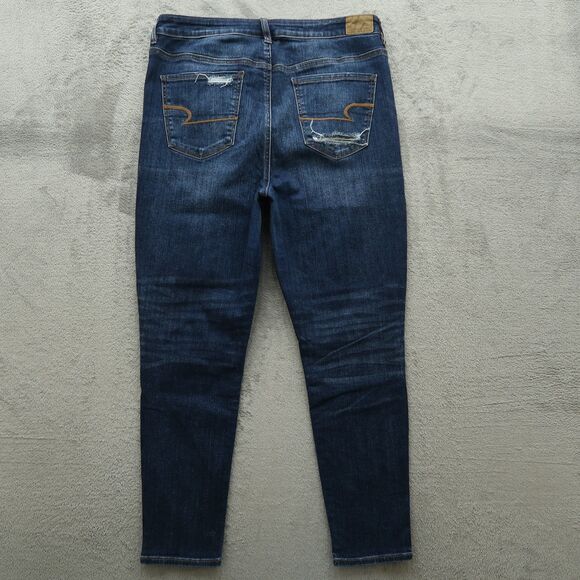 American Eagle Jeans Womens 14 Short Highest-Rise Jegging 26.5" Inseam Destroyed - Picture 13 of 16